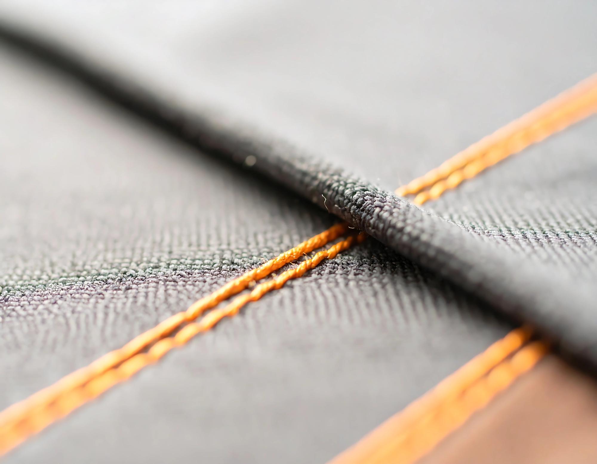close-up of dense satin stitch on cotton