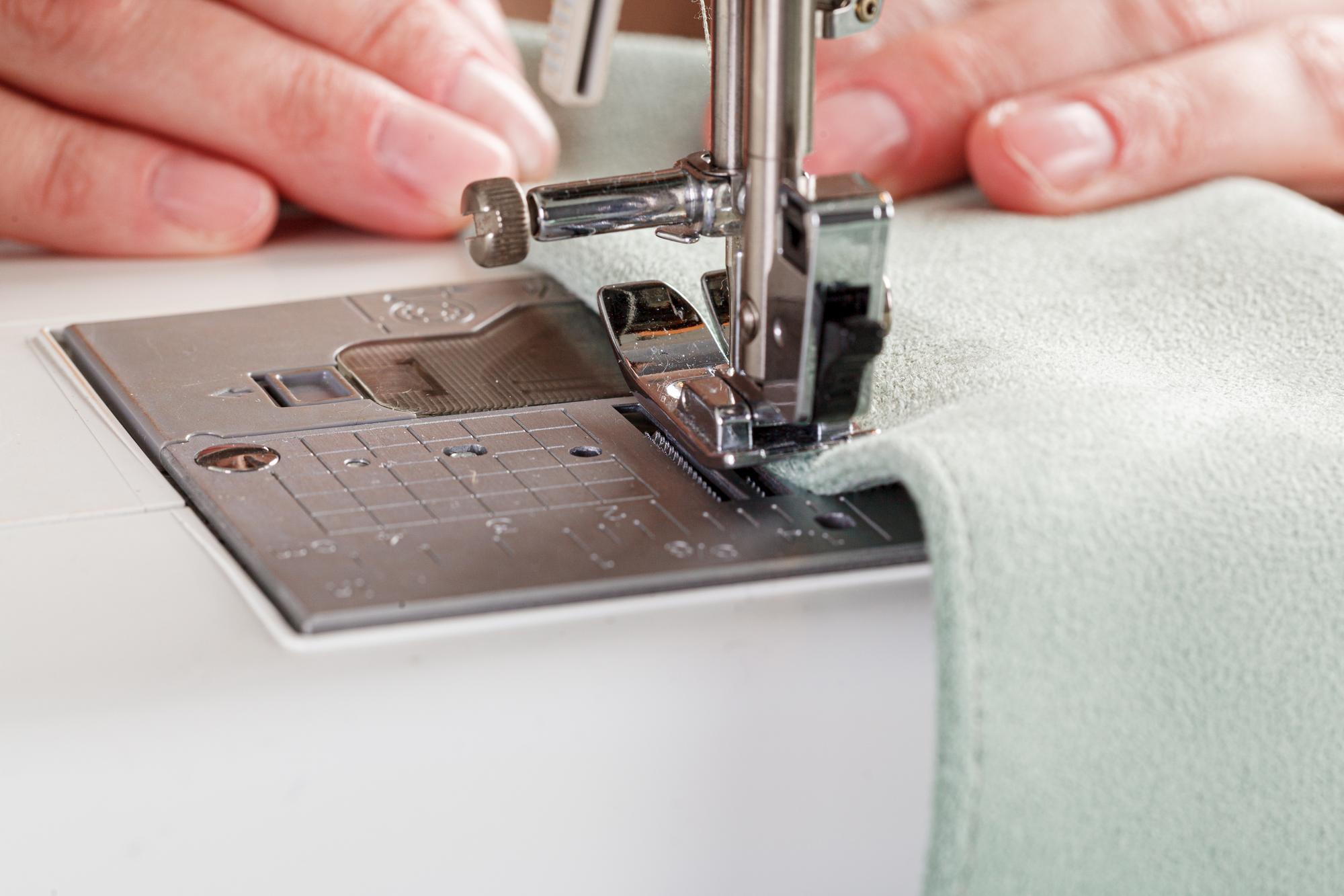 close-up technological embroidery machine stitching fine pattern